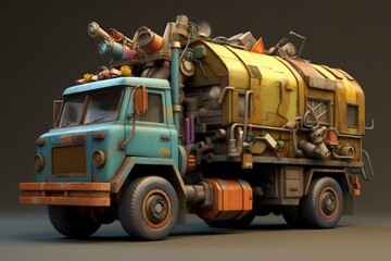 A garbage collection vehicle. Generative AI