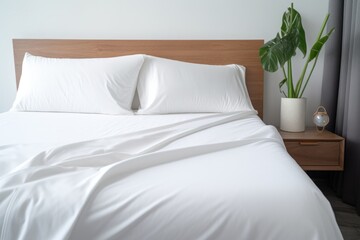 a high-thread-count pure cotton bedsheet on a bed