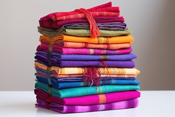 stack of colorfully wrapped boxes as a clue