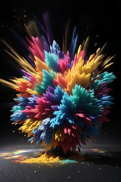 abstract colored dust explosion on a black background.abstract powder splatted background,Freeze motion of color powder explodingthrowing color powder, multicolored glitter texture (3)