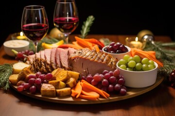 platter of leftovers from the christmas feast
