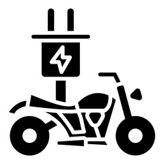 Electric Bike Icon Style