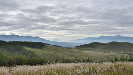 霧ヶ峰高原から富士山を望む