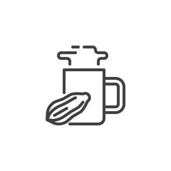 Hot cocoa mug line icon