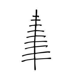 Chirstmas trees hand draw, doodle style