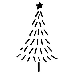 Chirstmas trees hand draw, doodle style