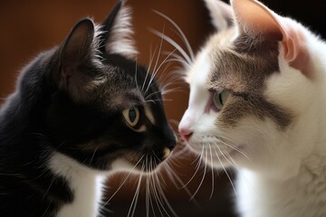 cat and mouse touching noses in greeting