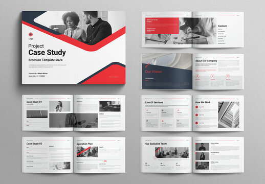 Project Case Study Template Brochure Layout Landscape