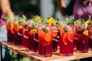 Lots of summer cocktails at the party.