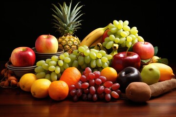 Naklejka na ściany i meble an assortment of ripe fruits symbolizing kwanzaas harvest celebration