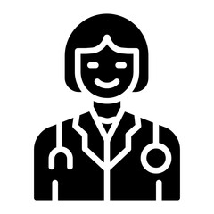 Female Doctor Icon Style