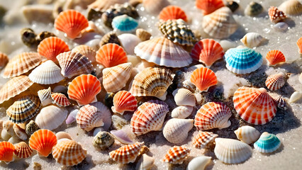 beautiful and colorful seashells. 