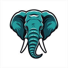 Vector elephant mascot logo template with white background