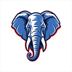 Vector elephant mascot logo template with white background