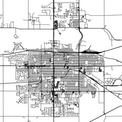 Square (1:1 aspect ratio) Vector city map of  Brandon Manitoba in Canada on a white background.