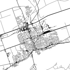 Square (1:1 aspect ratio) Vector city map of  Belleville Ontario in Canada on a white background.