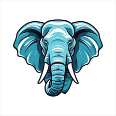 Vector elephant mascot logo template with white background