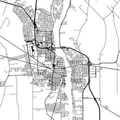 Obraz premium Square (1:1 aspect ratio) Vector city map of Saint-Jean-sur-Richelieu Quebec in Canada on a white background.