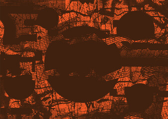 Distressed dotted design element. Duo tone, grunge poster . Modern art .Abstract, grungy composition . Half tone background. Halftone dots texture effect .Contemporary vector. Grange design