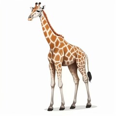 Giraffe standing tall. Vector illustration.