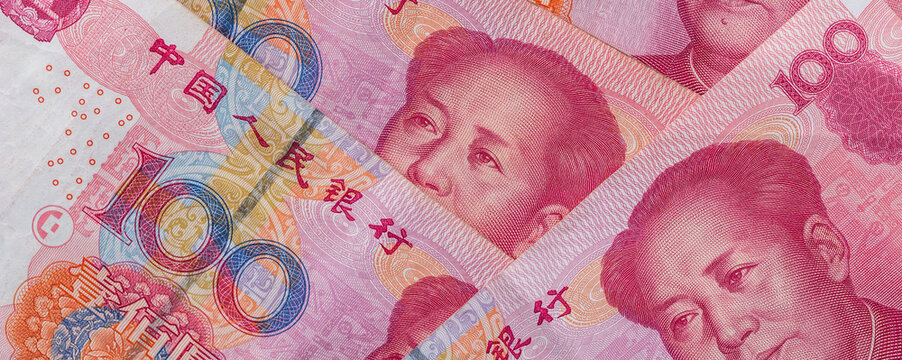 100 Chinese Yuan. close up