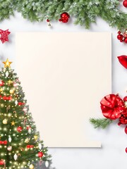 Fototapeta na wymiar Blank card for a Greeting Card Christmas themed
