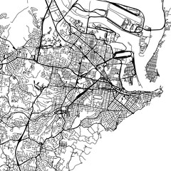 1:1 square aspect ratio vector road map of the city of  Newcastle in  Australia with black roads on a white background.