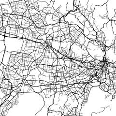 1:1 square aspect ratio vector road map of the city of  Sydney in  Australia with black roads on a white background.