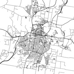 1:1 square aspect ratio vector road map of the city of  Wagga Wagga in  Australia with black roads on a white background.