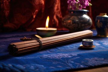 meditative yoga mat and incense for a soothing retired life