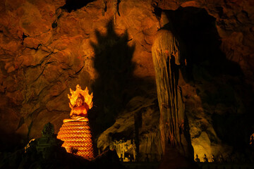 Meditating Buddha In Tham Khao Luang Cave In Phetchaburi, Thailand