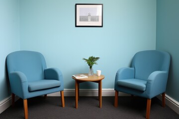 image of an empty counselling room with two seats