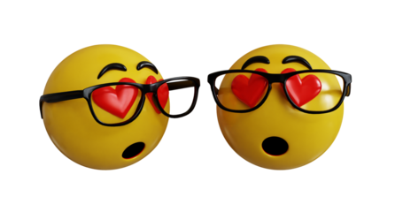 3D Emoji Icons - Fall in Love