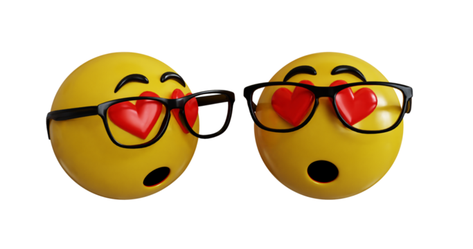 3D Emoji Icons - Fall in Love