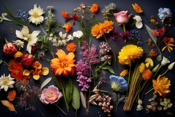various flower blooms representing different seasons of the year