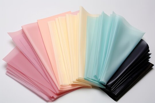 dental dams spread out neatly on a neutral background