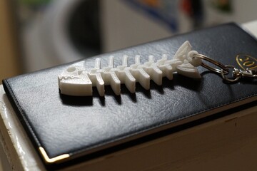 Fish skeleton key chain
