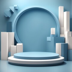 Minimalistic empty round podium backgrounds