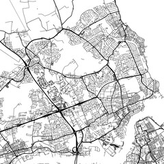 1:1 square aspect ratio vector road map of the city of  Tynemouth in the United Kingdom with black roads on a white background.