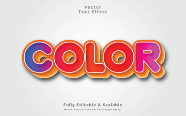 Obraz premium 3d text effect templet Color