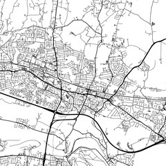1:1 square aspect ratio vector road map of the city of  Slough in the United Kingdom with black roads on a white background.