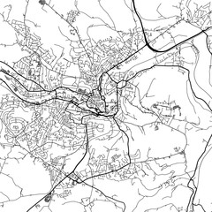 1:1 square aspect ratio vector road map of the city of  Bath in the United Kingdom with black roads on a white background.
