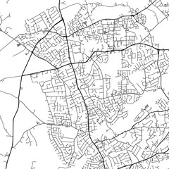 Fototapeta na wymiar 1:1 square aspect ratio vector road map of the city of Kingswinford in the United Kingdom with black roads on a white background.