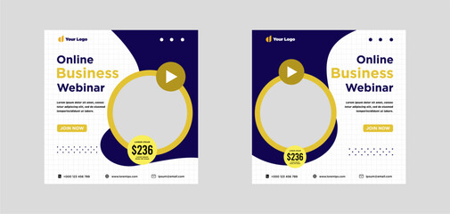 Digital marketing live webinar and corporate social media or template banner