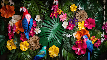 Tropical Paradise Photo Booth - obrazy, fototapety, plakaty
