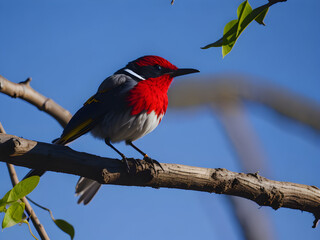 red cardinal on a branch , bird on branch 