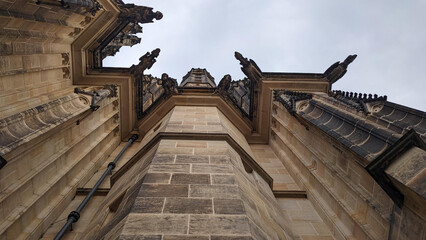 Prague Castle: Ancient Gothic Architecture and Historic Landmark Under the Sky