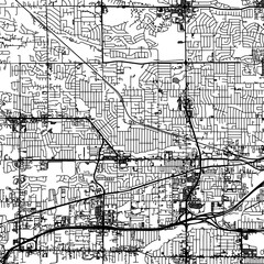 1:1 square aspect ratio vector road map of the city of  Arvada Colorado in the United States of America with black roads on a white background.