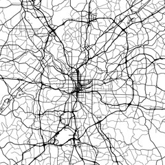 1:1 square aspect ratio vector road map of the city of  Atlanta Georgia in the United States of America with black roads on a white background.