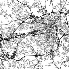 1:1 square aspect ratio vector road map of the city of  Athens Georgia in the United States of America with black roads on a white background.